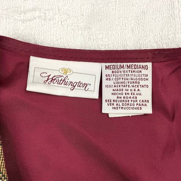 VTG Worthington Burgundy Vest MEDIUM | Square Design | NWT Retro 90s Y2K USA - Picture 4 of 12